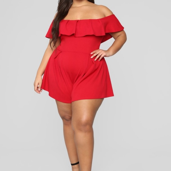 Dresses & Skirts - Sexy Red Off The Shoulder Romper